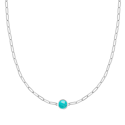 Grand 1 Turquoise Adelaide Mini Necklace in 14k Gold (December)