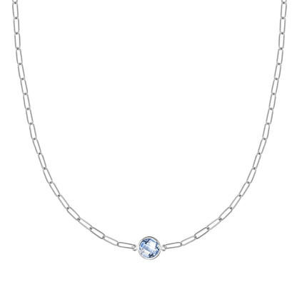 Grand 1 Aquamarine Adelaide Mini Necklace in 14k Gold (March)
