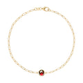 Grand 1 Garnet Adelaide Mini Bracelet in 14k Gold (January)