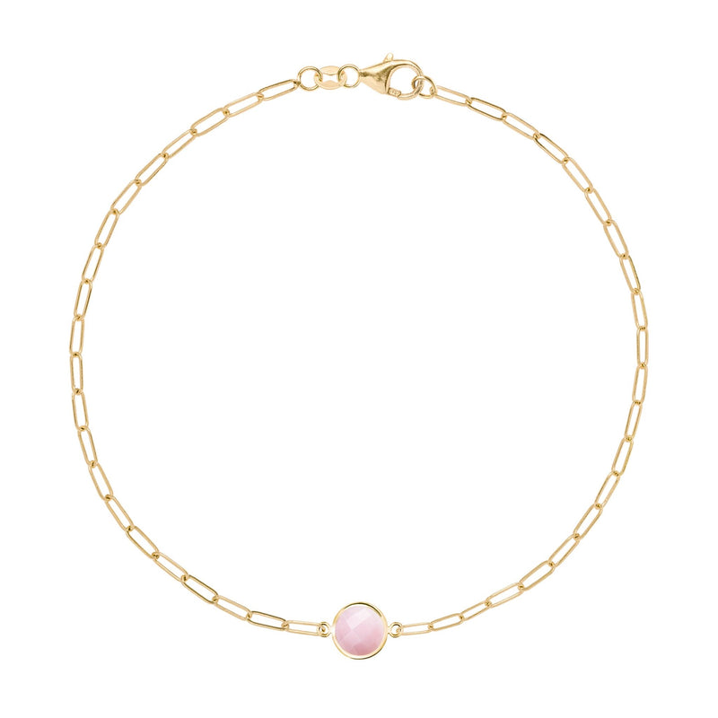 Grand 1 Pink Opal Adelaide Mini Bracelet in 14k Gold (October)