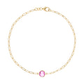 Grand 1 Pink Sapphire Adelaide Mini Bracelet in 14k Gold (October)