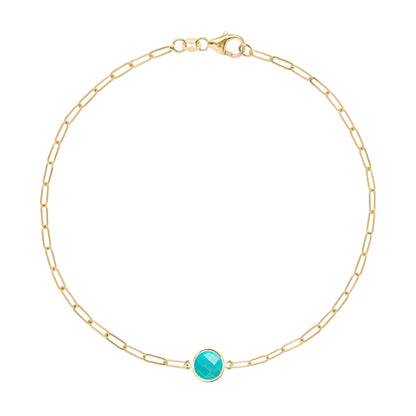 Grand 1 Turquoise Adelaide Mini Bracelet in 14k Gold (December)