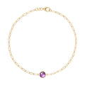 Grand 1 Amethyst Adelaide Mini Bracelet in 14k Gold (February)