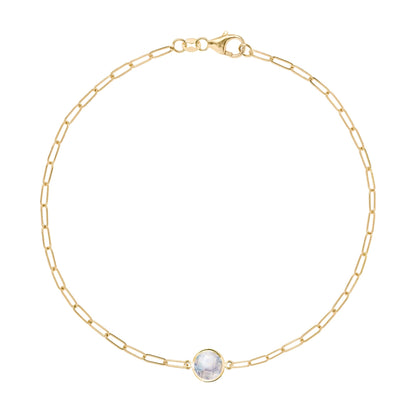Grand 1 Moonstone Adelaide Mini Bracelet in 14k Gold (June)