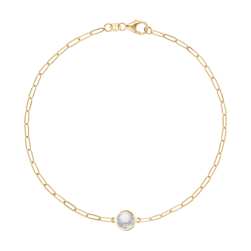 Grand 1 Moonstone Adelaide Mini Bracelet in 14k Gold (June)