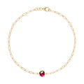 Grand 1 Ruby Adelaide Mini Bracelet in 14k Gold (July)
