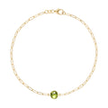 Grand 1 Peridot Adelaide Mini Bracelet in 14k Gold (August)