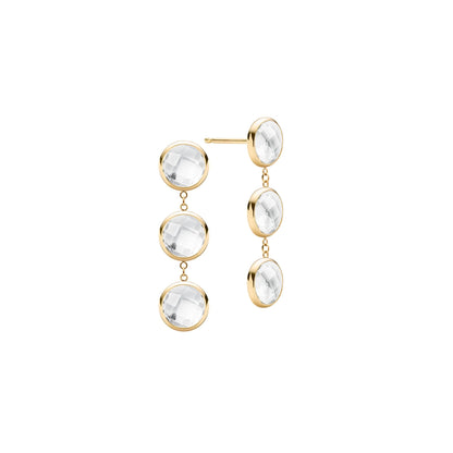 Grand 3 Birthstone Earrings in 14k Gold