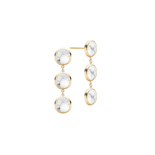Grand 3 Birthstone Earrings in 14k Gold