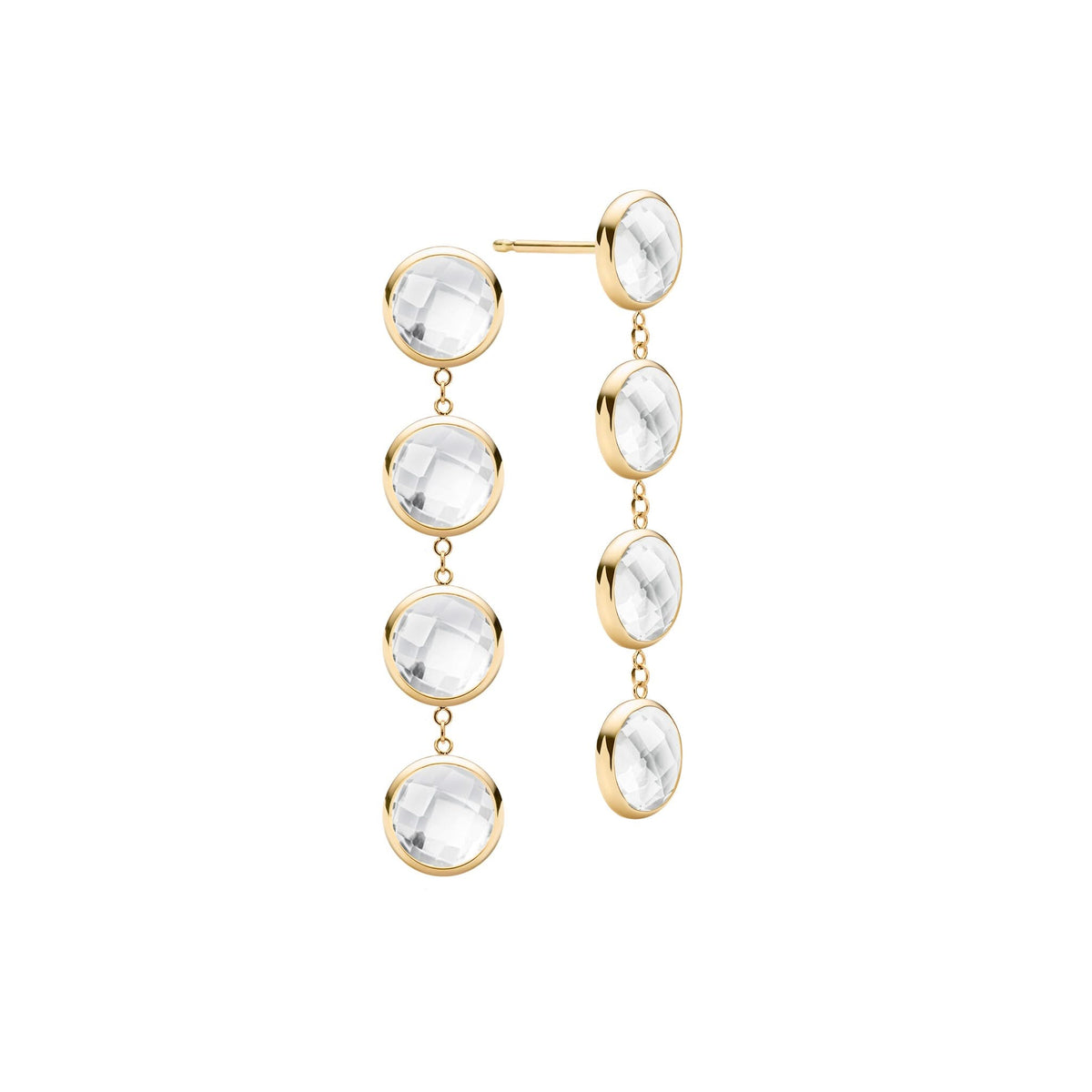 Grand 4 Birthstone Earrings in 14k Gold