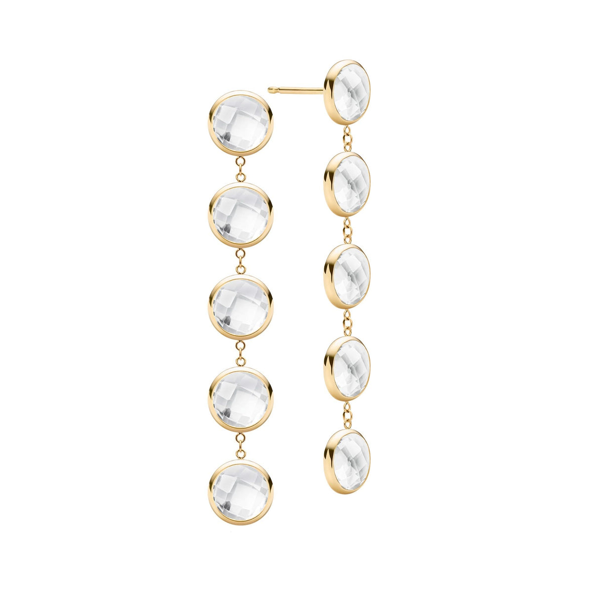 Grand 5 Birthstone Earrings in 14k Gold