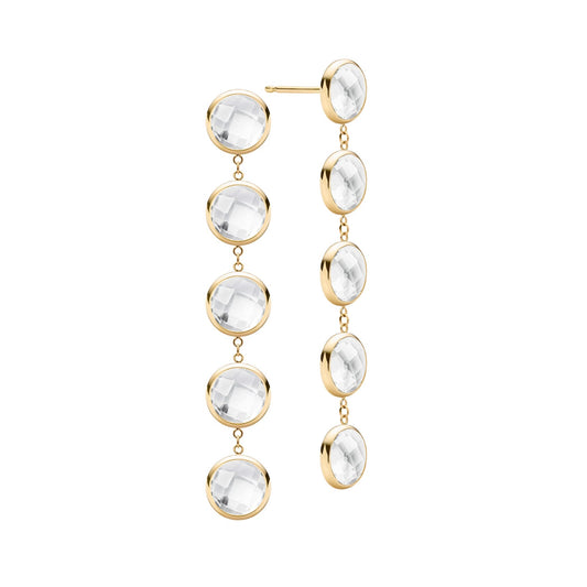 Grand 5 Birthstone Earrings in 14k Gold