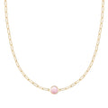 Grand 1 Pink Opal Adelaide Mini Necklace in 14k Gold (October)
