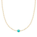 Grand 1 Turquoise Adelaide Mini Necklace in 14k Gold (December)