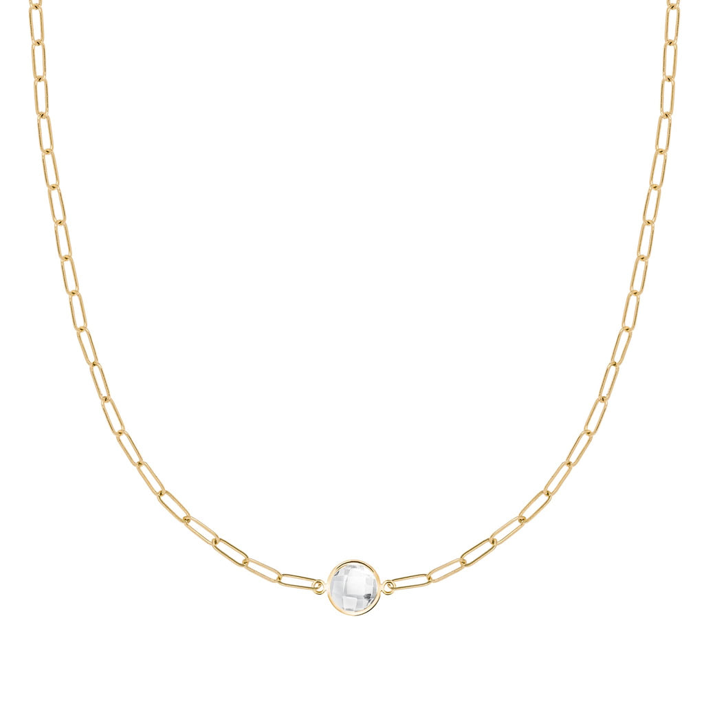 Grand 1 Birthstone Adelaide Mini Necklace in 14k Gold