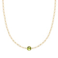 Grand 1 Peridot Adelaide Mini Necklace in 14k Gold (August)