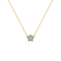 Greenwich Mini Flower Alexandrite & Diamond Necklace in 14k Gold (June)