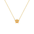 Greenwich Mini Flower Citrine & Diamond Necklace in 14k Gold (November)