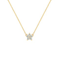 Greenwich Mini Flower Diamond Necklace in 14k Gold (April)