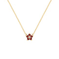 Greenwich Mini Flower Garnet & Diamond Necklace in 14k Gold (January)