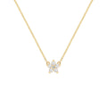 Greenwich Mini Flower Birthstone & Diamond Necklace in 14k Gold