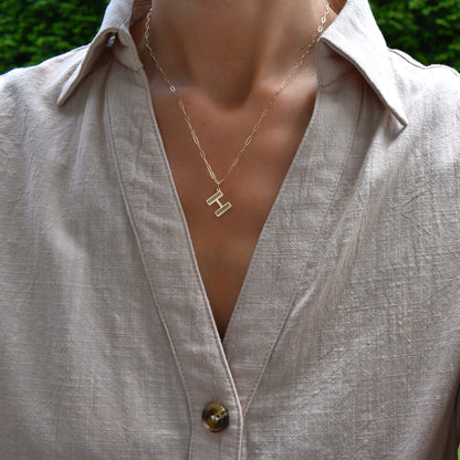 Essex Letter H Pendant in 14k Gold