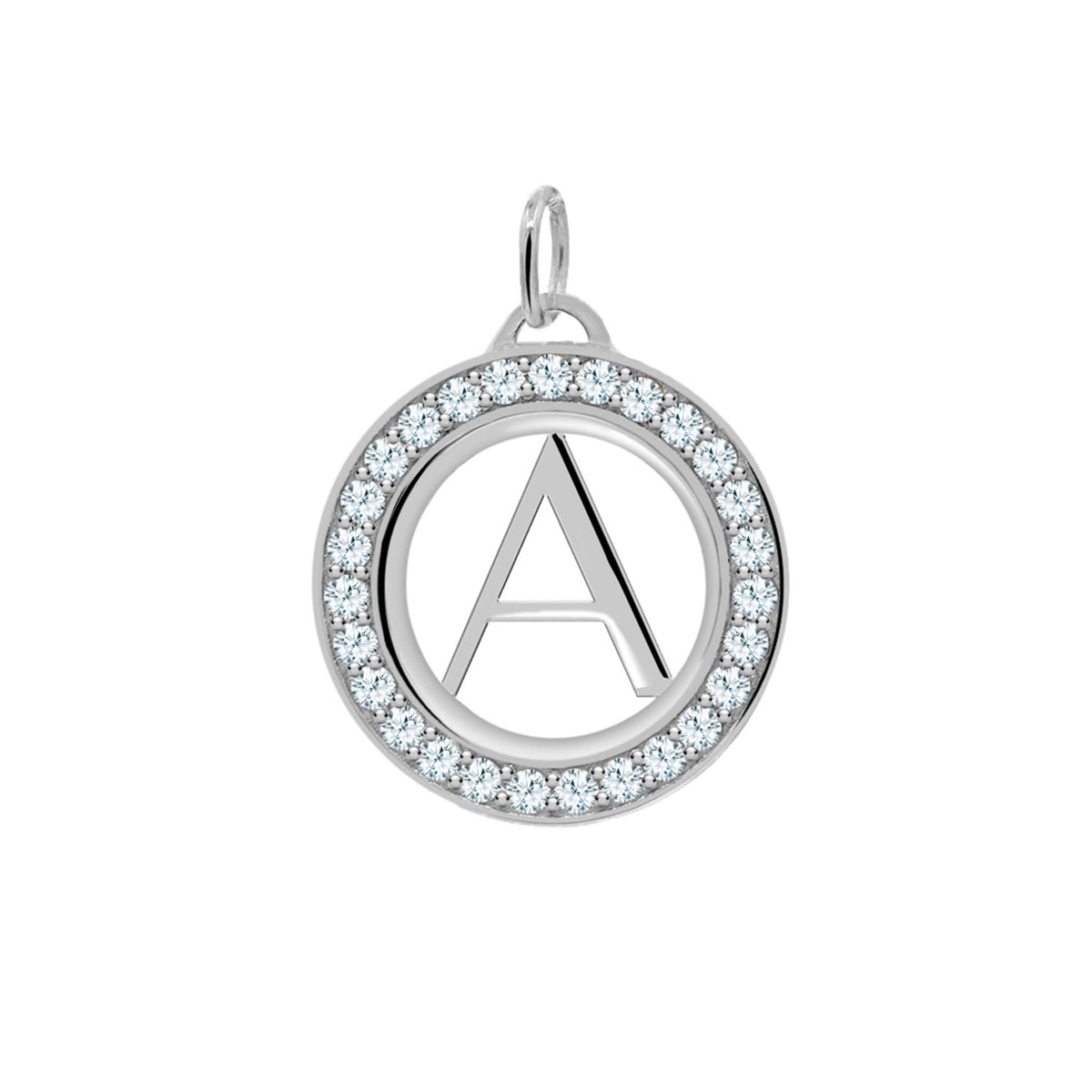 Letter & Aquamarine Pendant in 14k Gold (March)