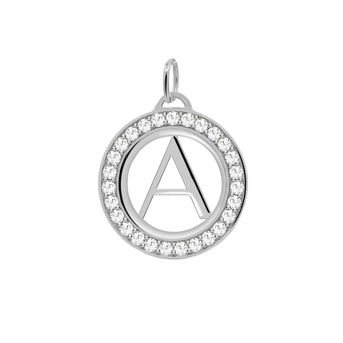 Letter & Diamond Pendant in 14k Gold (April)