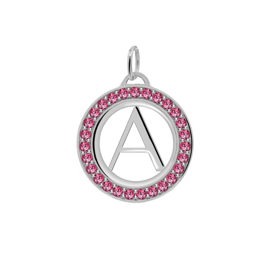 Letter & Ruby Pendant in 14k Gold (July)