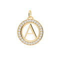 Letter & Birthstone Pendant in 14k Gold
