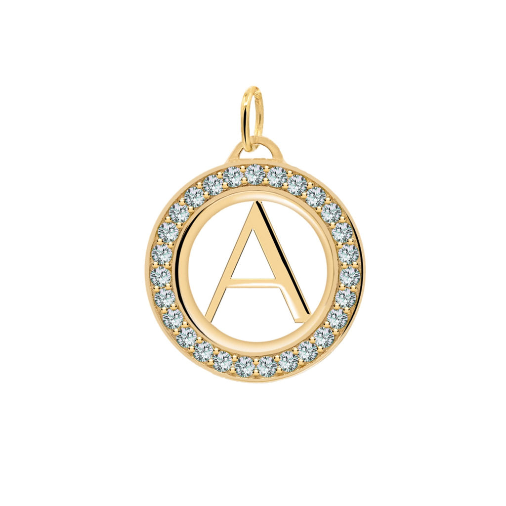 Letter & Alexandrite Pendant in 14k Gold (June)