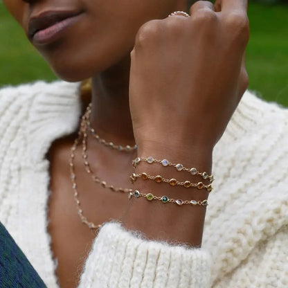 Newport Citrine Bracelet in 14k Gold (November)