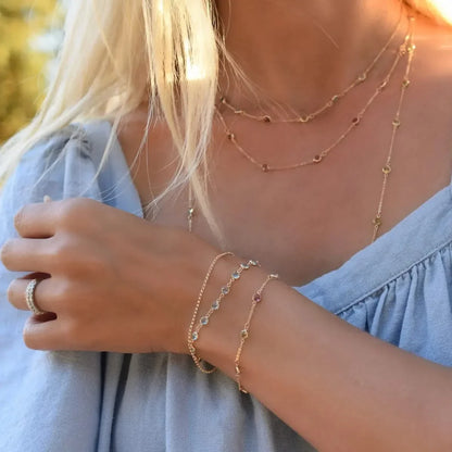 Newport Nantucket Blue Topaz Bracelet in 14k Gold (December)