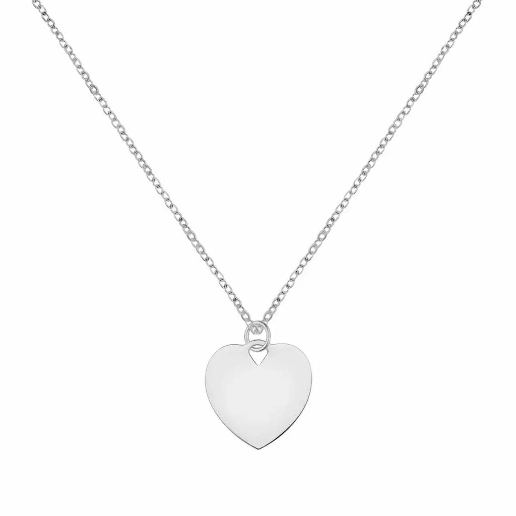 Small Engravable Flat Heart Pendant in 14k Gold (Large Jump Ring)