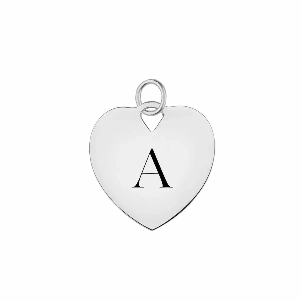 Small Engravable Flat Heart Pendant in 14k Gold (Large Jump Ring)