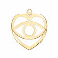 Large Flat Evil Eye Heart Pendant