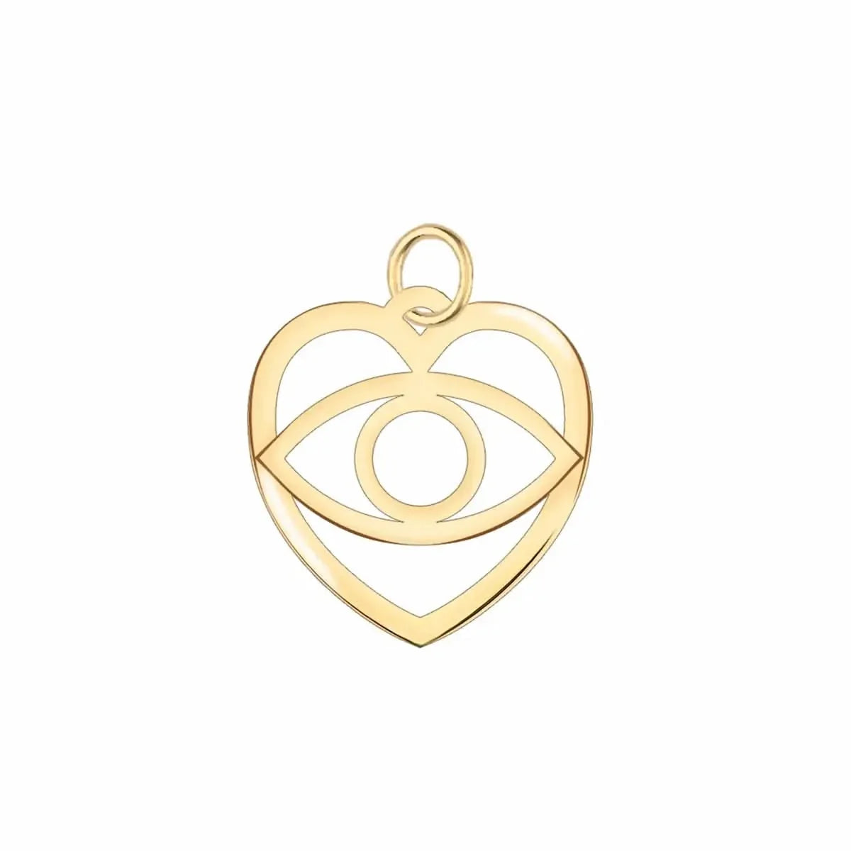 Small Flat Evil Eye Heart Pendant