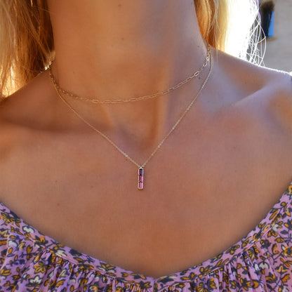 Providence 3 Ruby Pendant in 14k Gold (July)