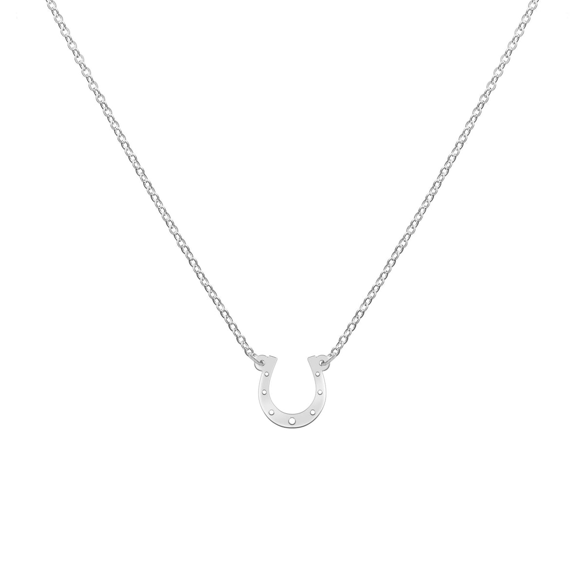 Small Flat Horseshoe Necklace in 14k Gold