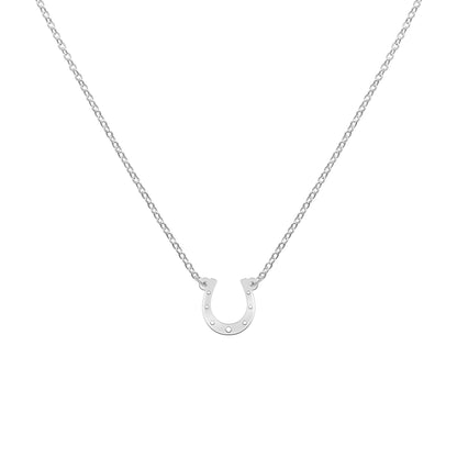 Small Flat Horseshoe Necklace in 14k Gold