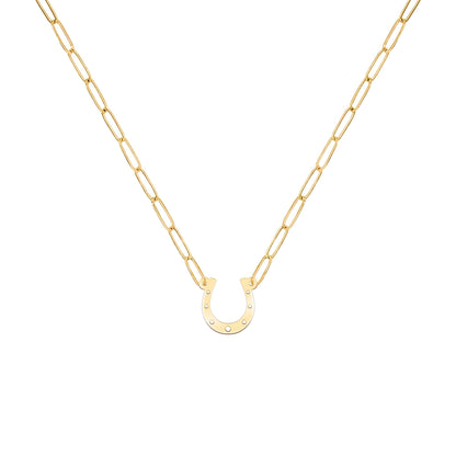 Small Horseshoe Adelaide Mini Necklace in 14k Gold
