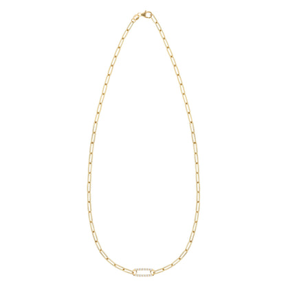 Adelaide 1 Pavé Diamond Link Necklace in 14k Gold (April)