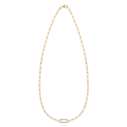 Adelaide 1 Pavé Alexandrite Link Necklace in 14k Gold (June)