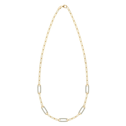 Adelaide 5 Pavé Alexandrite Link Necklace in 14k Gold (June)