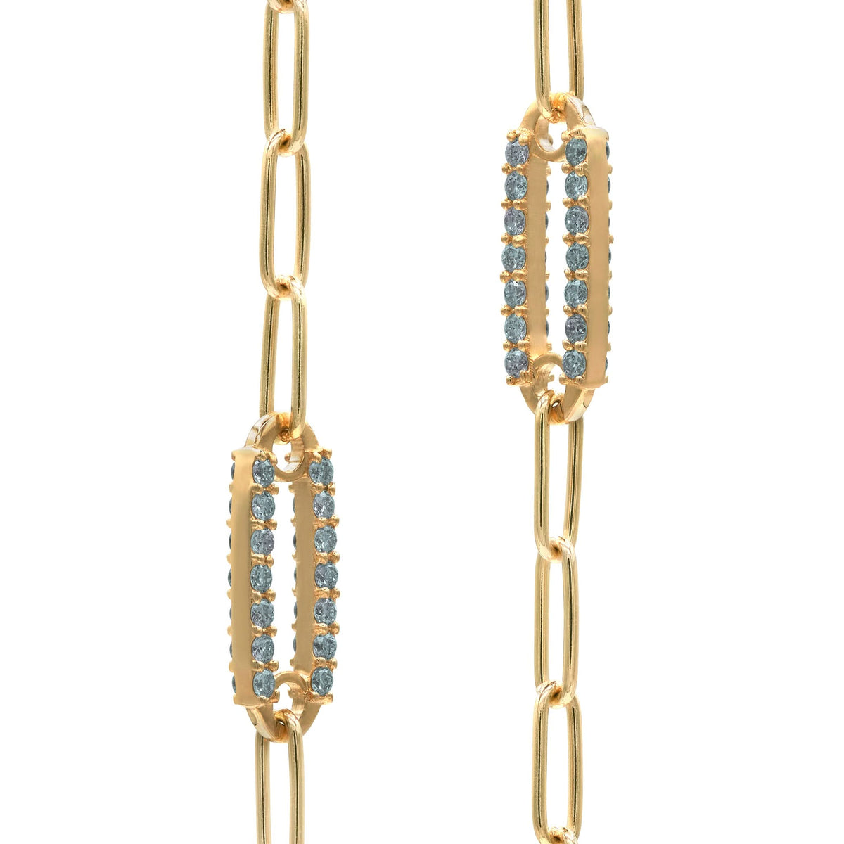 Adelaide 1 Pavé Alexandrite Link Bracelet in 14k Gold (June)