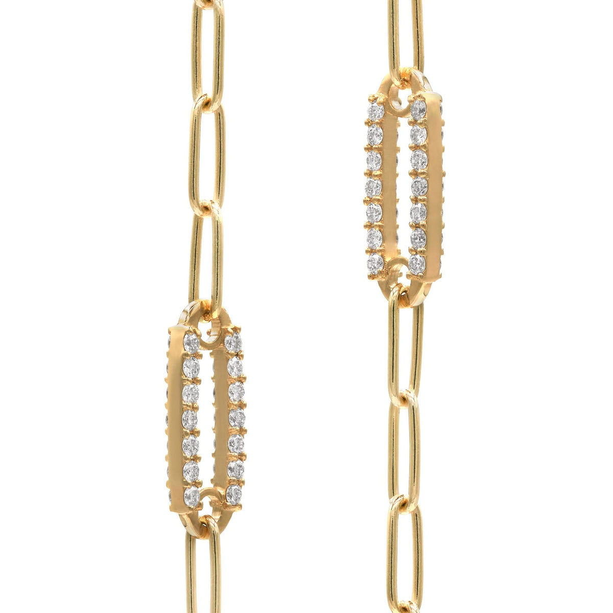 Adelaide 5 Pavé Birthstone Link Bracelet in 14k Gold