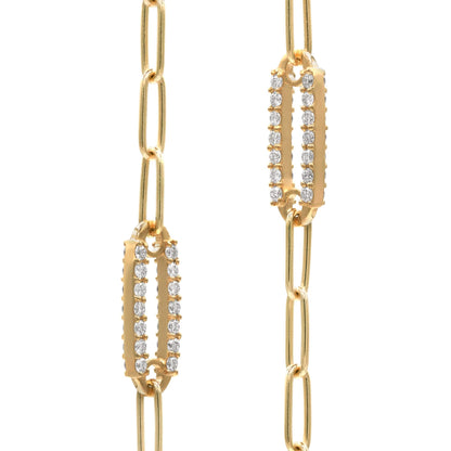Adelaide 8 Pavé Birthstone Link Necklace in 14k Gold