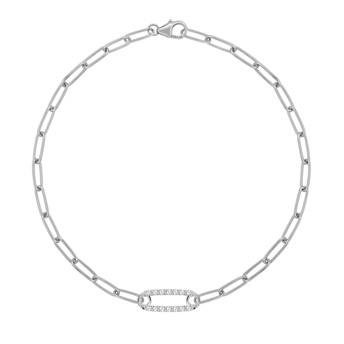 Adelaide 1 Pavé Birthstone Link Bracelet in 14k Gold