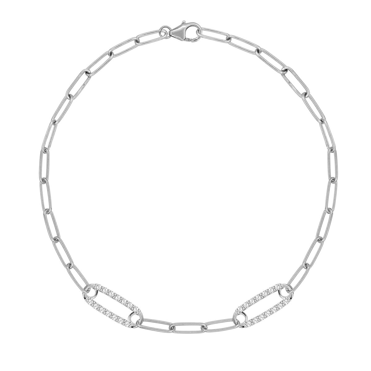 Adelaide 2 Pavé Birthstone Link Bracelet in 14k Gold