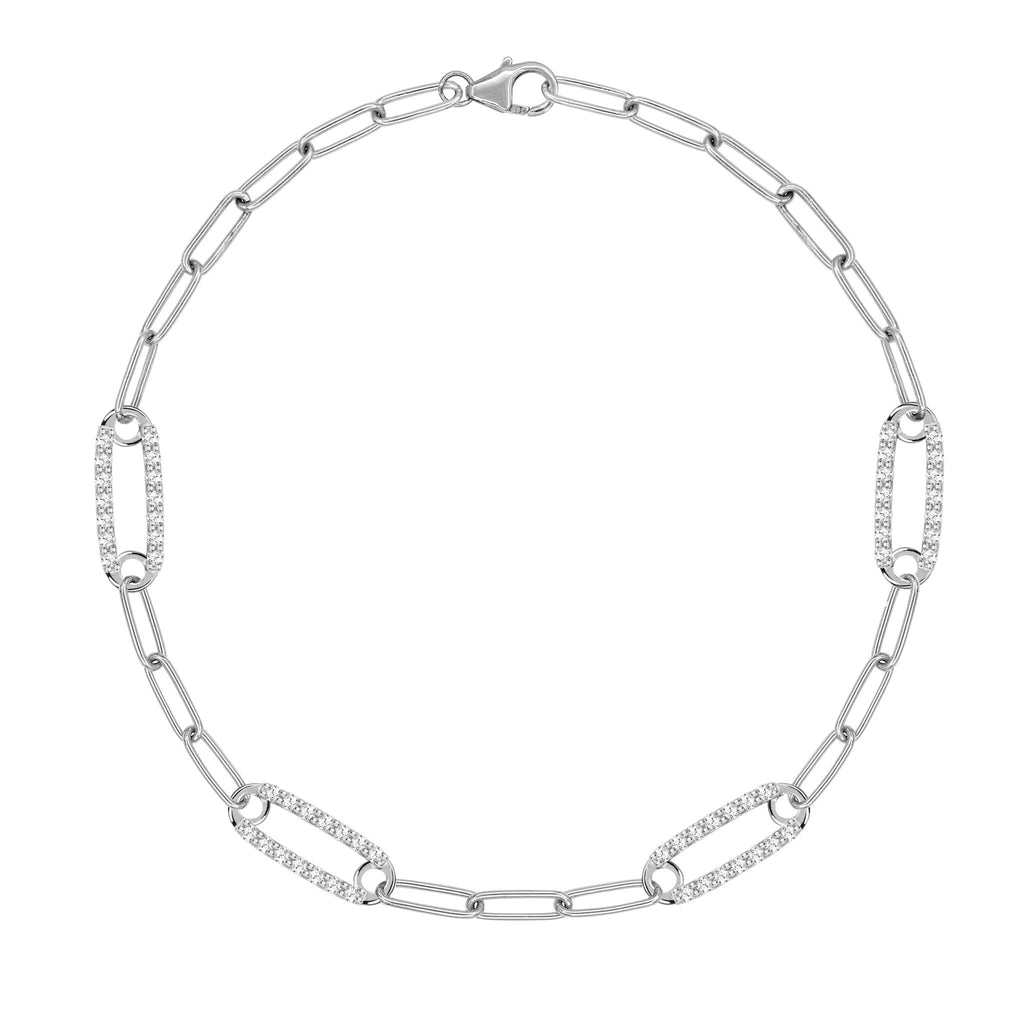 Adelaide 4 Pavé Birthstone Link Bracelet in 14k Gold